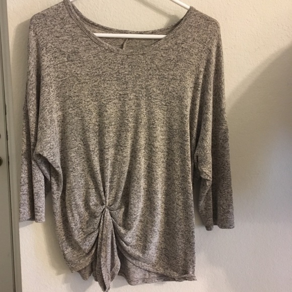 Tops - LAST DAY Marled Knot Tie 3/4 Sleeves S